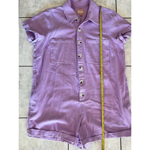 Show Me Your MuMu Purple Button-Up Romper - Picture 6 of 7